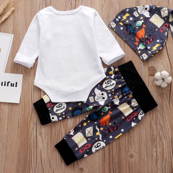 Girl girls boy boys baby toddler Harry Potter outfit onesie pants hat cute new - Picture 2 of 4